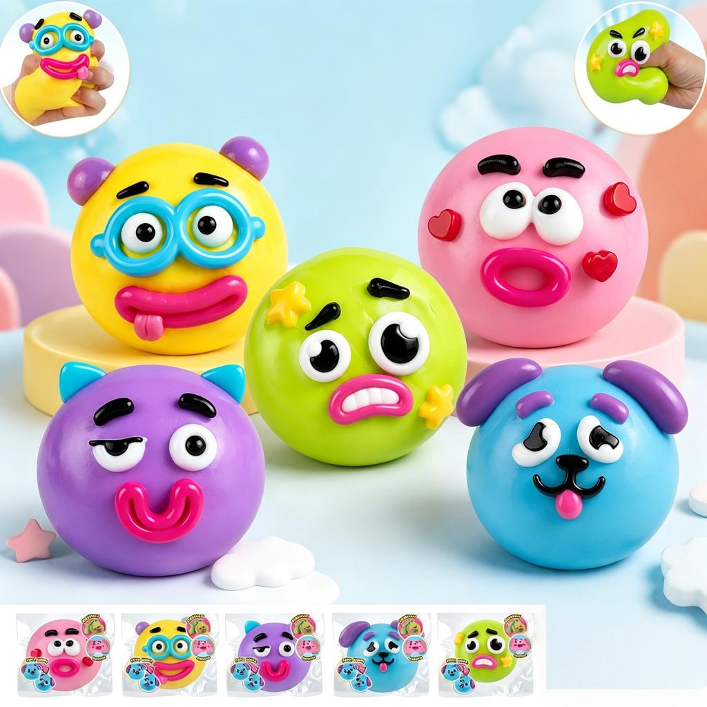 Squishy Fidget Squeeze Toys Dog Face Swap Soft Moldable Cute Slow Rising Relaxing Sensory Home Office Play Adults Creative Gifts