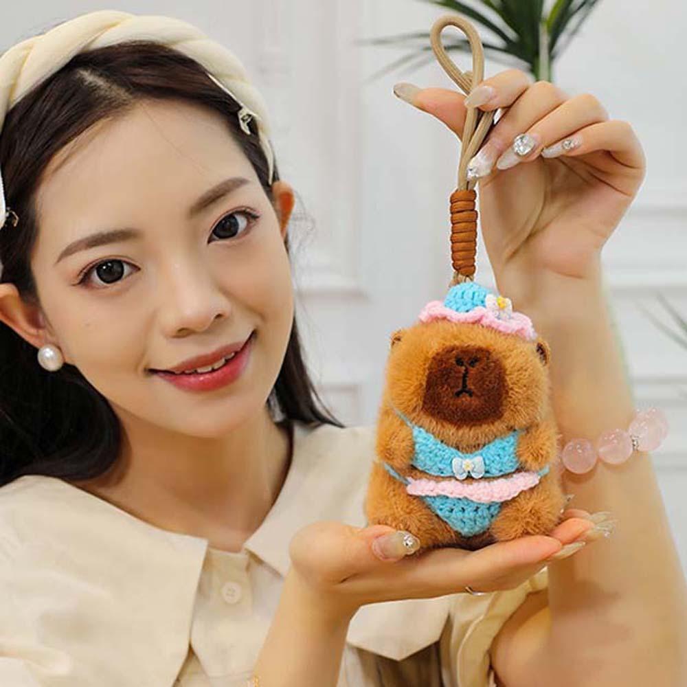 Funny Capybara Doll Key Ring Soft Cartoon Animal Keychain Creative Plush Penguin Pendant  Friends