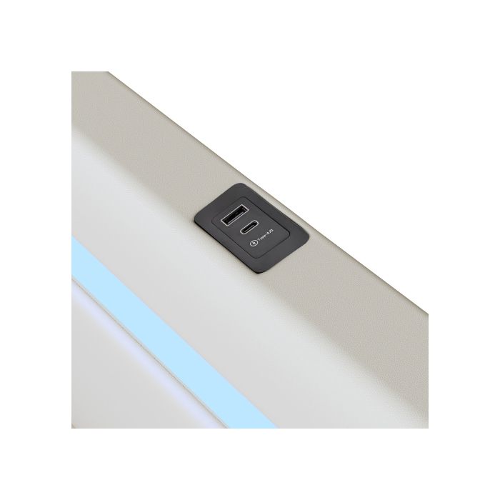 Lit D'enfant - MUVOE - 90x200 - Bluetooth - LED - Rangement Hydraulique