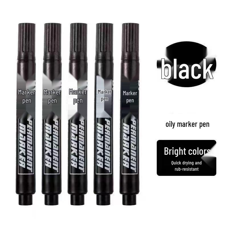 Black Oil-Based Quick-Drying Broad Tip Waterproof Marker for Express Logistics чёрный