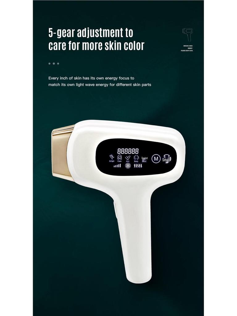 Photon Skin Rejuvenation & Hair Removal Device with Painless Ice Sensation - Home Use IPL Therapy for Full Body