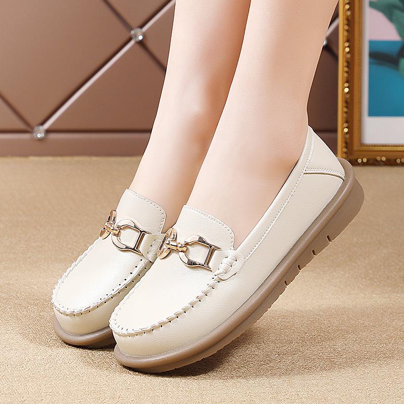 Fashion Round Head Women Casual Designer Women's Casual Shoes Flat Non Slip Lightweight Comfortable Set Wear Loafer Womens Single Shoes