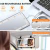 Car Sun Visor Vanity Mirror, with 3 Light Modes & 60 LEDs - Rechargeable Dimmable Clip-on Rear View Sun-Shading Cosmetic Makeup Mirror, Universal for