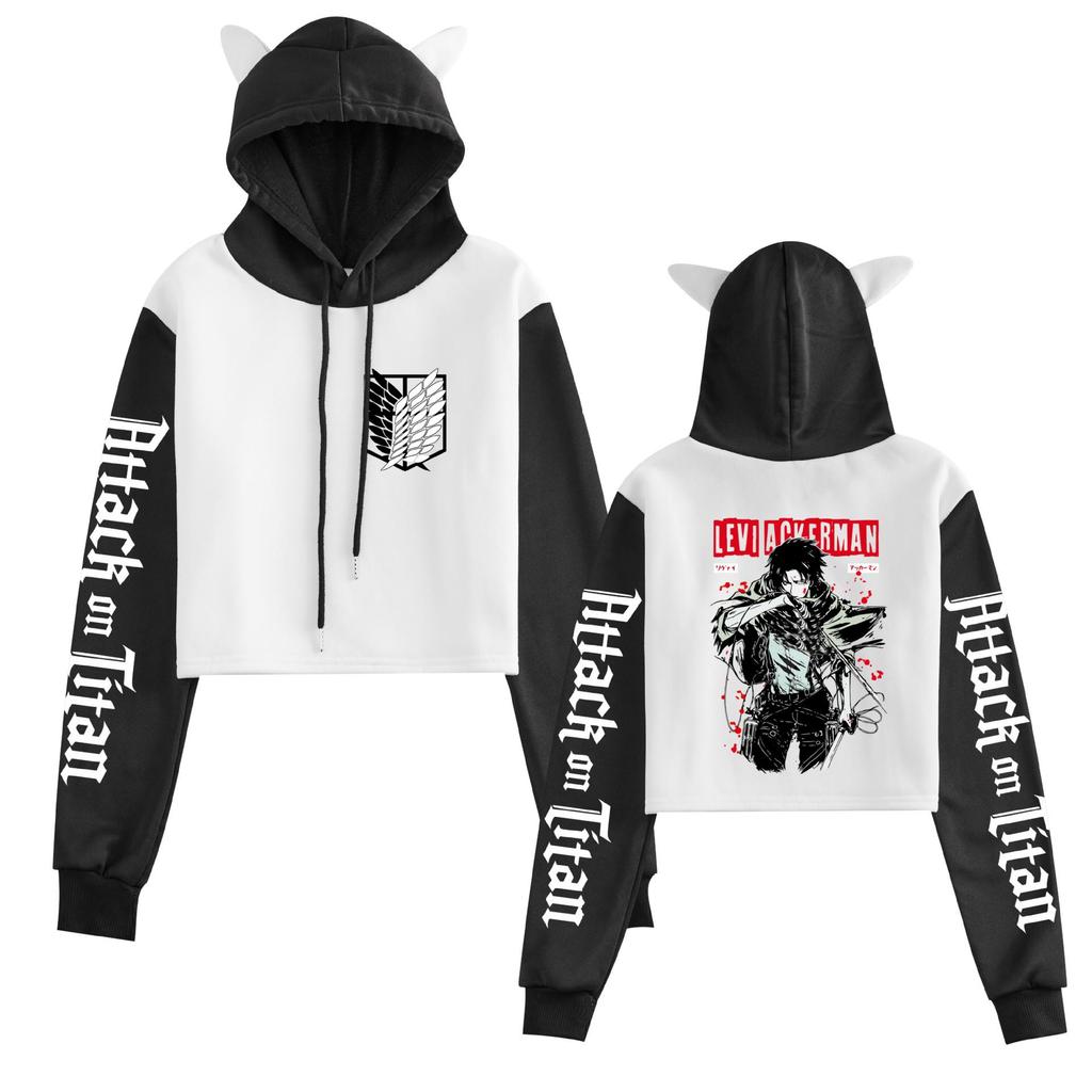 New Attack on Titan Women's Cat Ear Hoodie - Autumn/Winter Anime Merchandise