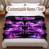 Horse Theme Soft Blanket Personalized Custom Name Text Print Warm Blanket Home Sofa Bedroom Decor
