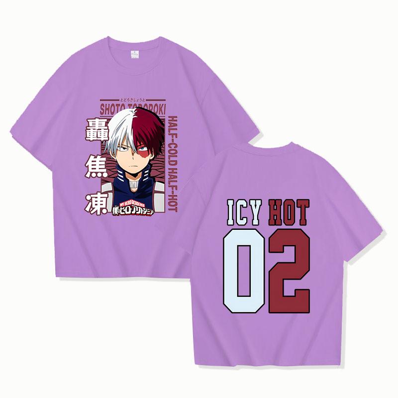 Funny Todoroki Shoto Print T-shirt Summer Anime Pattern T Shirt Women Men Short Sleeve Loose Shirts
