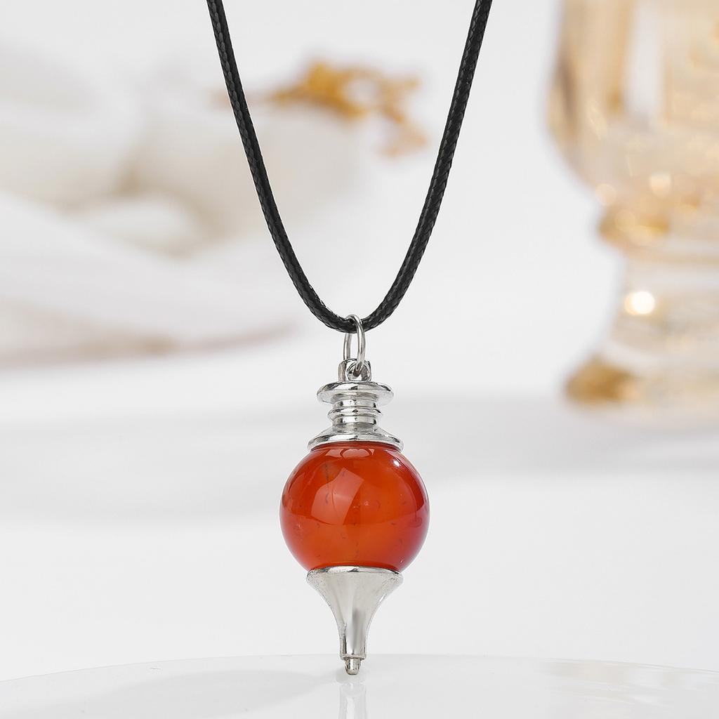 Natural crystal pendant, amethyst, spherical spirit pendant, Bohemian necklace, jewelry