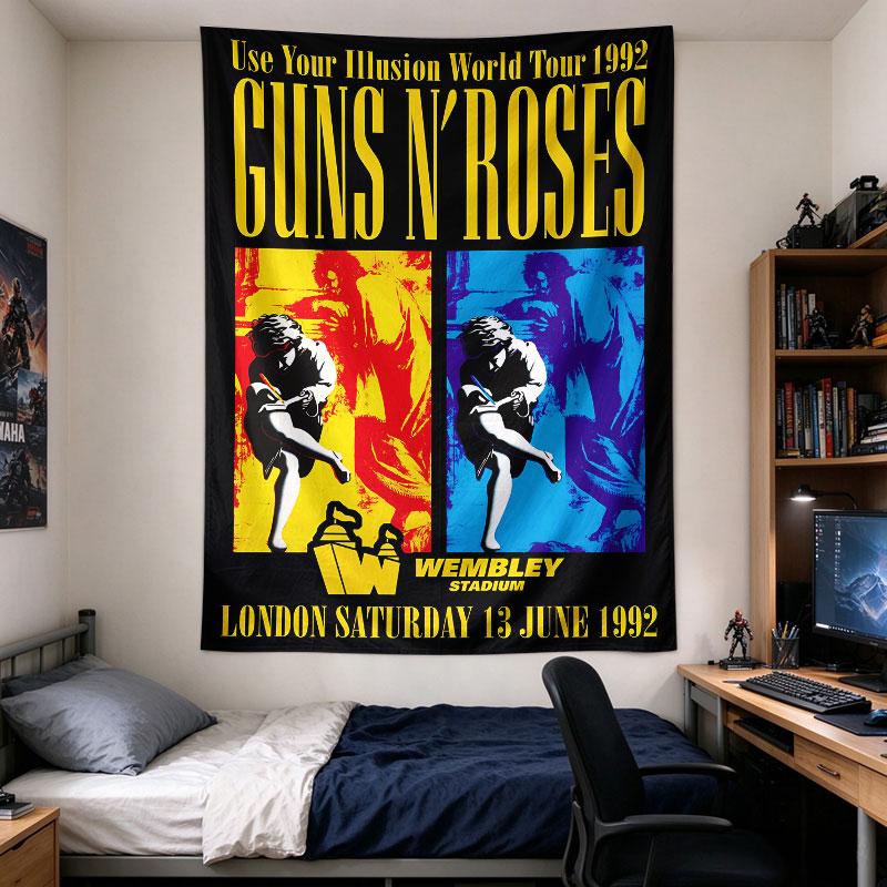 Guns N Roses Use Your Illusion 1992 Wembley Split Art Poster