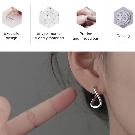 1 Pair Geometric Huggie Hoop Earrings for Women, Casual Simple Earrings, Lightweight Minimalist Jewelry for Party Daily Wear