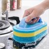 Thickened Scrubbing Brush with Sponge for Pot and Tile Cleaning