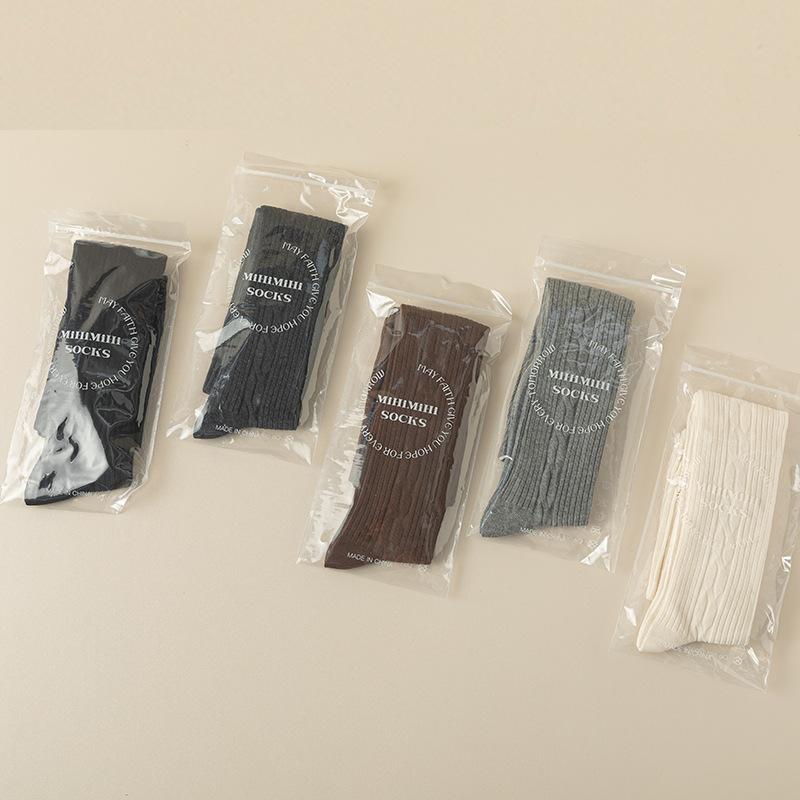 Wear Boots Piled Over Knee Socks Women'S Stockings Women'S Autumn And Winter Japanese Twist Pattern High Tube Knee Pads Thigh Socks