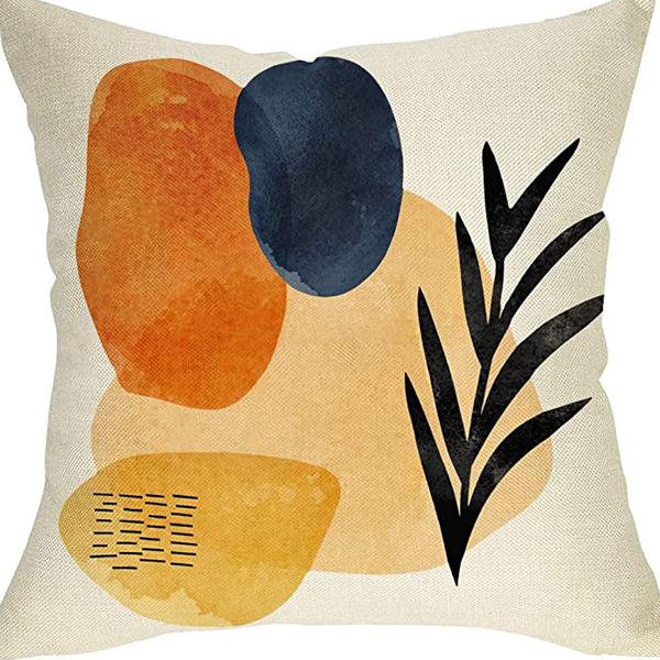 New Morandi Simple Abstract Style Pillow Linen Print Pillow Case Decorative Home Pillow Case