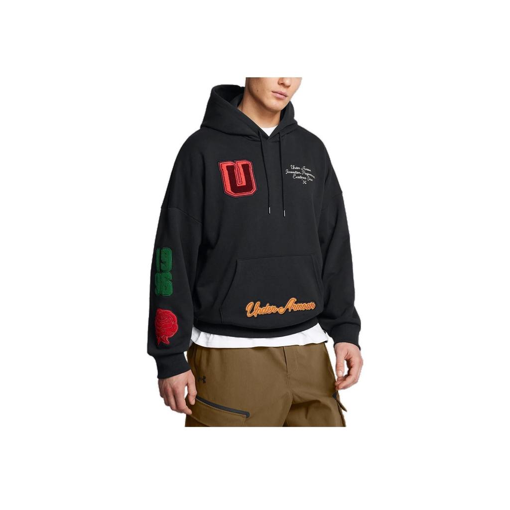 Under Armour Icon Logo Bestickt Vintage Sport Hoodie Herren Hoodies Schwarz 1389262-001