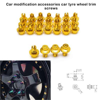Car Wheel Screw Replacement Universal Decorative Solid Color Modified Upgrading Automotive Tire Rivet Bolts Silver