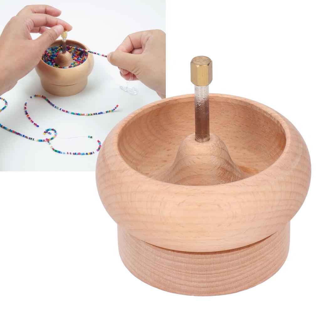 DIY Jewelry Making Tool Set with 10cm Wooden Rolling Bead Bowl - Perfect for Crafting Pearls & Beads - Ideal for Necklaces, Brac