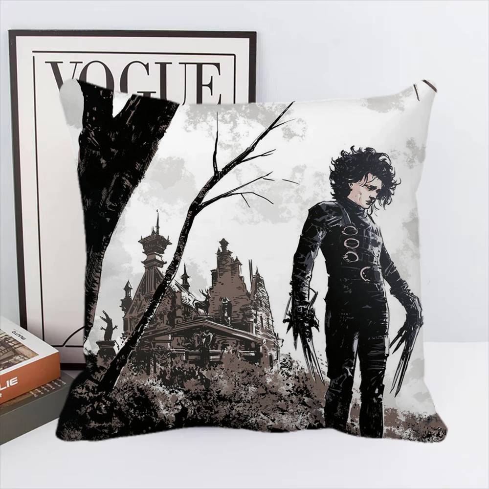 Edward Scissorhands Movie Pillow Case Square Pillow Bedroom Sofa Leisure Comfort Cushion Home Decoration