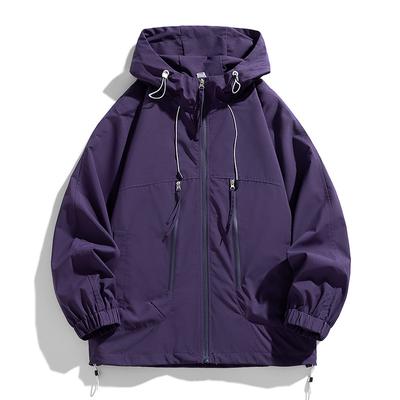 Herrenjacke Herbst Kapuzen-Winddichte Wasserdichte Jacke Freizeit Sport Ladefunktion an Kleidung