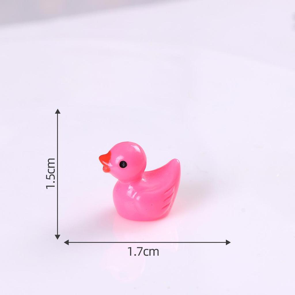 Miniature Colorful Luminous Duck Resin Ornaments for Micro Landscape and Moss Decor