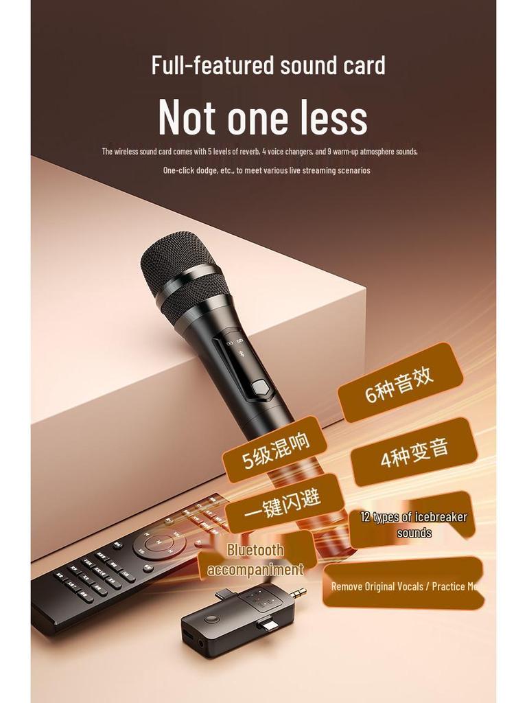2026 Wireless Ear-hook Microphone & Sound Card Set for Live Streaming & Singing