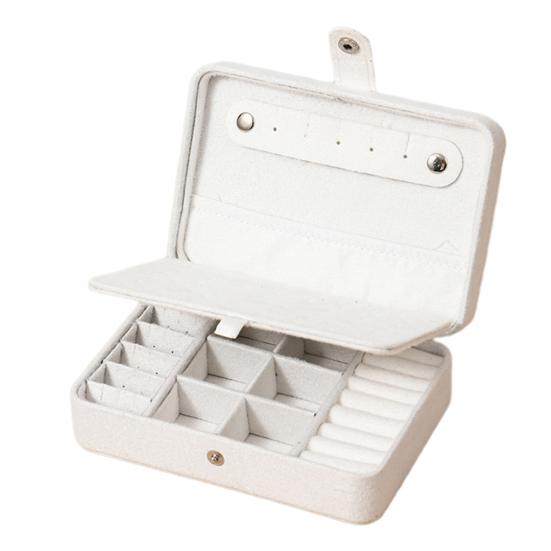 Plush Velvet Jewelry Box Small Travel Jewelry Case Organizer Portable Mini Display Storage Box for Rings Earrings Necklaces