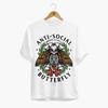 Anti Social Butterfly Front Print Dark Tattoo Art Retro Style Casual TShirt Unisexs and Womens Luxury Brand Top 2026 New Art