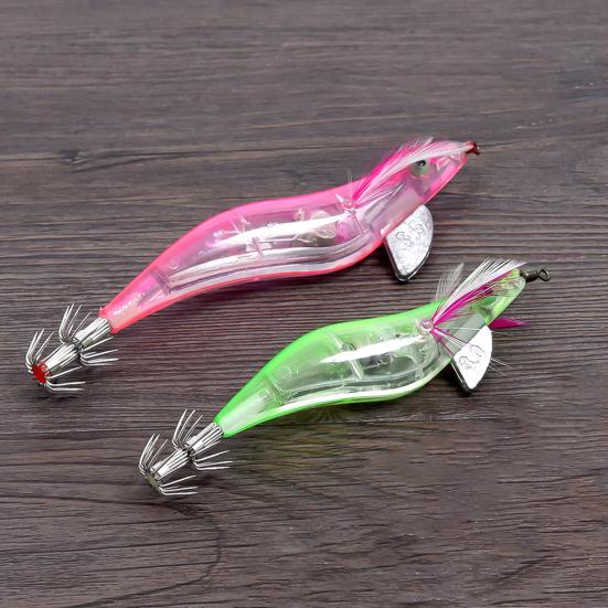 Fishing Lure Shrimp Tail Design Luminous Plastic Artificial Double Hook Lure for Fishing