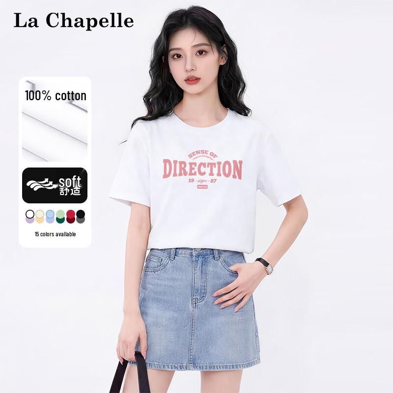 La Chapelle Women s Pure Cotton Loose Fit Short Sleeve T-Shirt 2XL