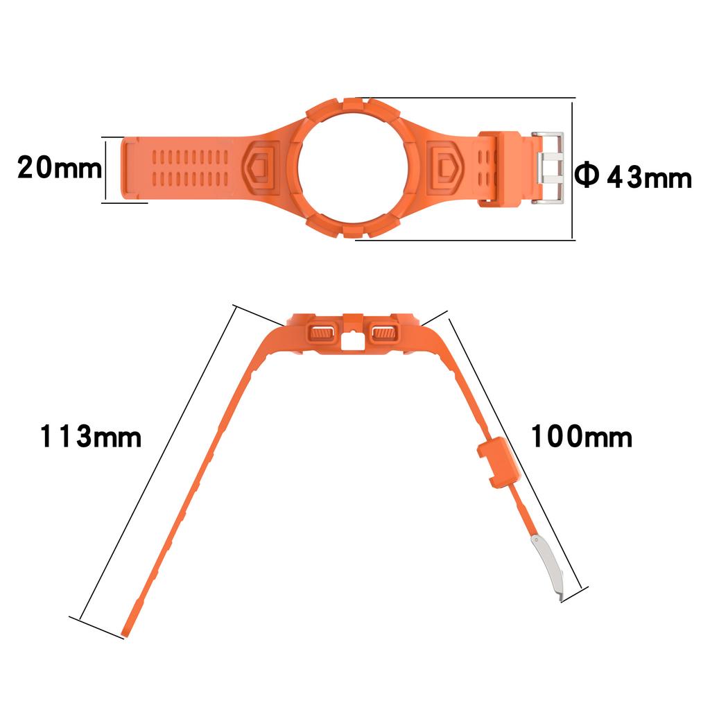 2in1 Strap For Samsung Galaxy Watch FE 6 5 4 40MM Smart Wristband 20mm WatchBand Silicone Bracelet belt Transparent Band&case