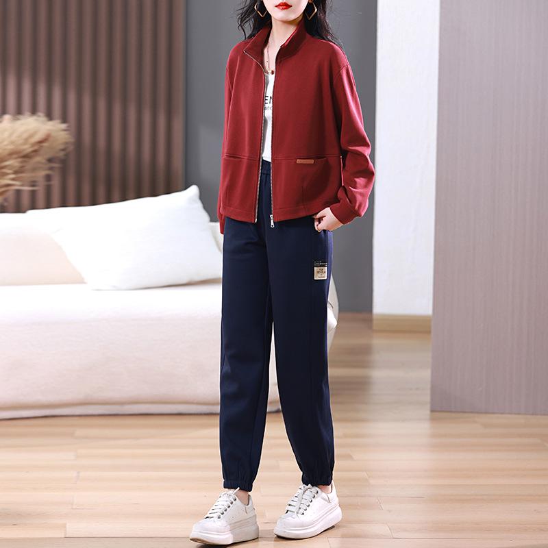2025 Women's Autumn Casual Sportswear: Stylish Loose Sweatshirt & Cardigan Two-Piece Set