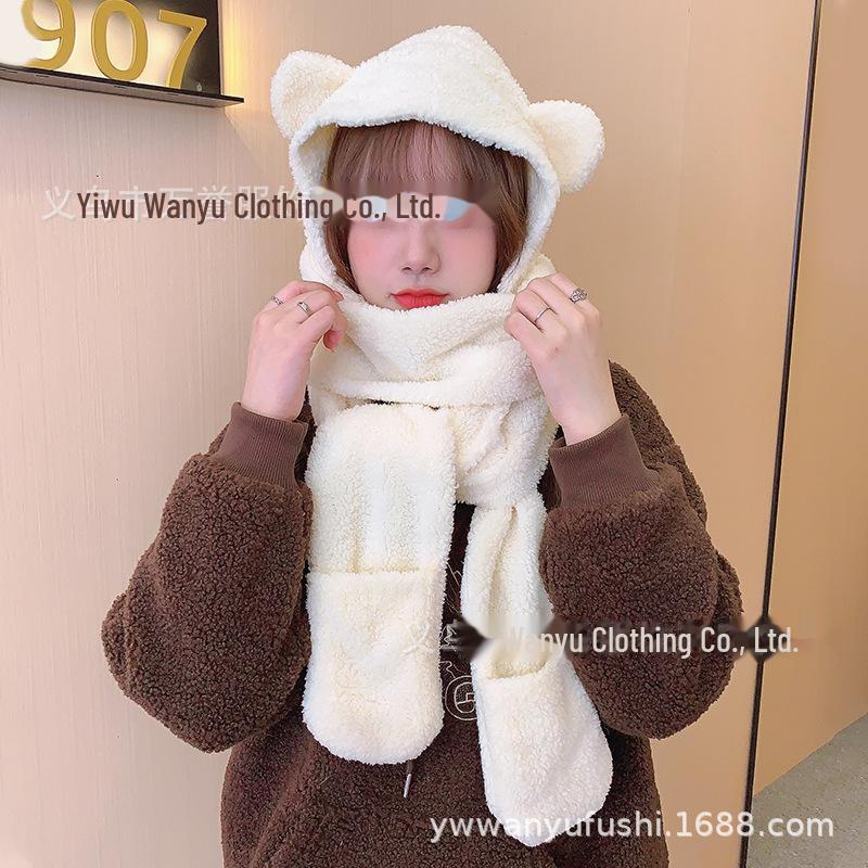 

Женский зимний ветрозащитный комплект для велоспорта — шапка, шарф и перчатки Bear