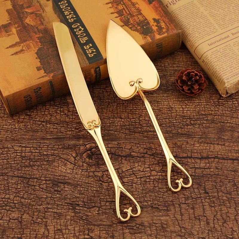 2Pcs Wedding Cake Knife and Shovel Pizza Bread Knife Wedding Supplies Cake Knife Triangle Bread Shovel Baking Tools