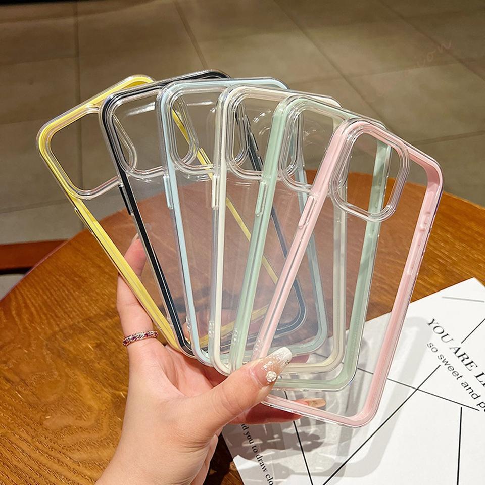 Clear Candy Silicone Phone Case For iPhone 16E 15 14 13 12 11 16 Pro Max Plus Clear Cute Transparent Protector Shockproof Cover