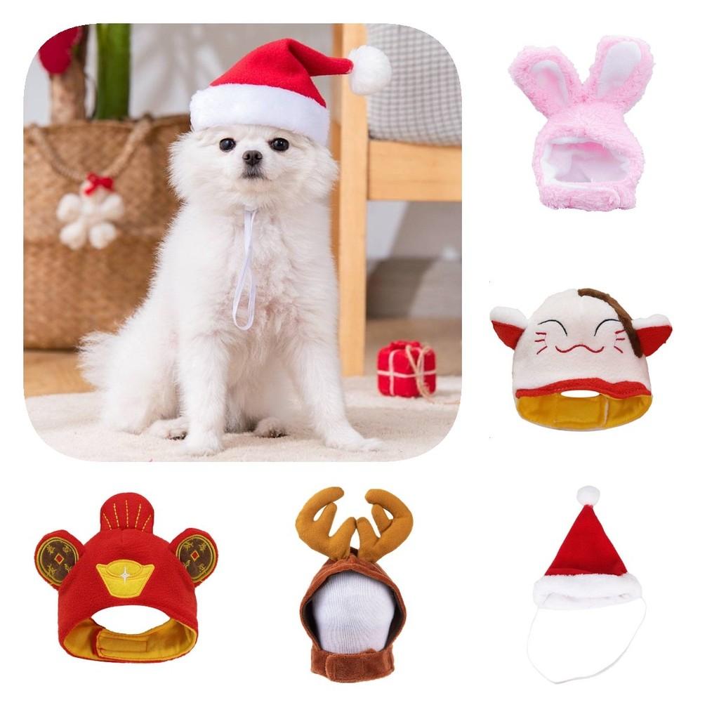 Of The God Wealth Rabbit Elk Cat Santa Hat Pet Headwear Decoration Cute Cartoon