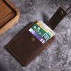 US Retro Crazy Horse Leather ID Card Badge Holder with Lanyard for Mens Multi Card Slots Coffee Cards Cases Office Supplies