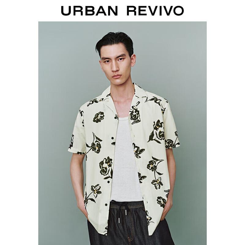 UR2025 Men s Casual Color-Block Print Short Sleeve Shirt M