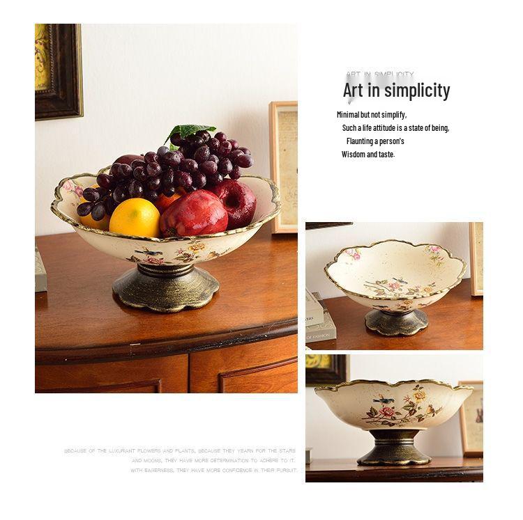 Retro Ceramic Fruit Bowl Set for Living Room and Dining Table