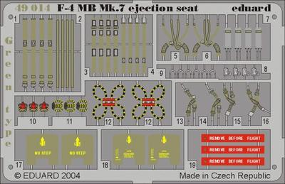 eduard McDonnell Aircraft Phantom 2 Ejection Seat Etching Parts Green Belt Type Plastic Model Parts EDU49014 1/48 F-4