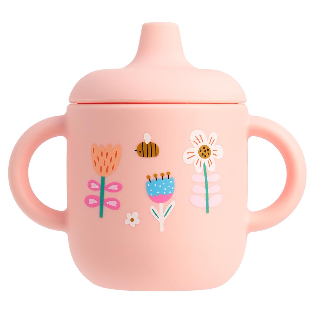 1PCS Cartoon Silicone Baby Feeding Cup BPA Free Leak Proof Training Cup With Handle Travel Friendly Dishwasher Safe Baby Stuff