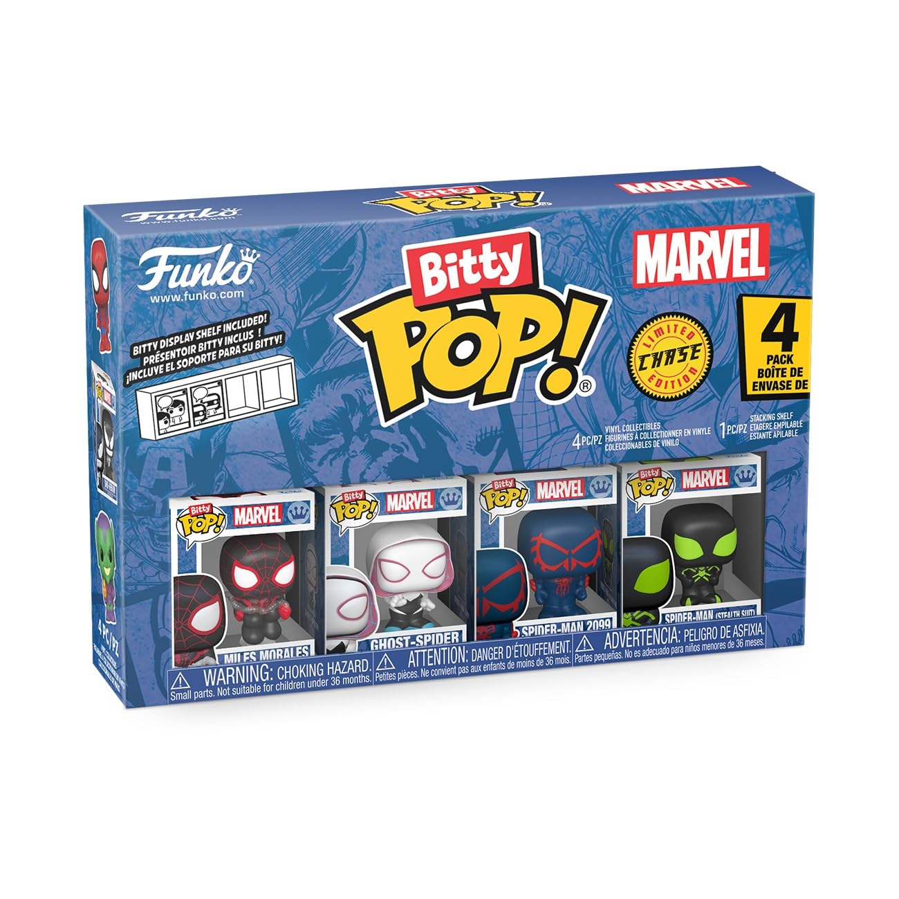 

Funko Набор Bitty 4 шт. Funko Pop Майлз Моралес Фигурки Товары Милые деформированные фигурки Поп! Человек-паук 4 предмета