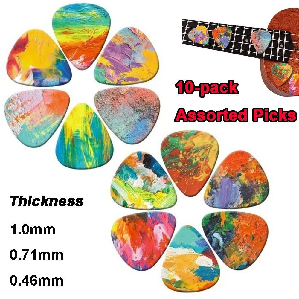 10pcs Triangle Shape Guitar Plectrums 1.0mm 0.71mm 0.46mm Plectrum Picks Bass Picks Electric Guitar