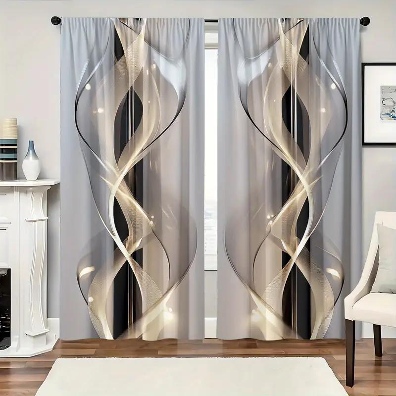 High-definition Artistic Line Printed Curtains, Suitable for Home Decoration In Bedrooms and Living Rooms