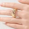 Vintage Inlaid Red CZ Women's Ring Classic Gold Color Geometry Daily Wear Party Jewelry Anniversary Gift