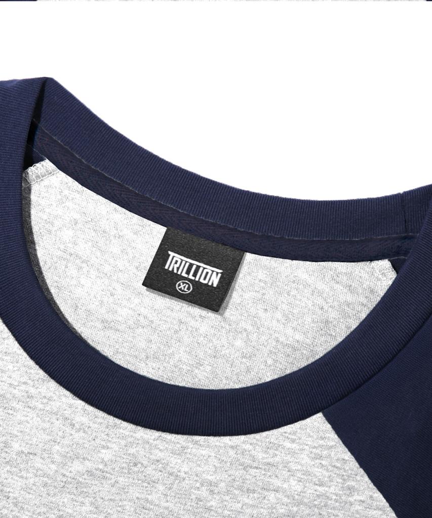 TRILLION Skateboard Pigment Graphic Raglan Short Sleeve_Navy