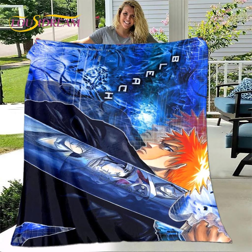 Japan Anime Bleach Cartoon Soft Plush Blanket,Flannel Blanket Throw Blanket for Living Room Bedroom Bed Sofa Picnic Cover Kids