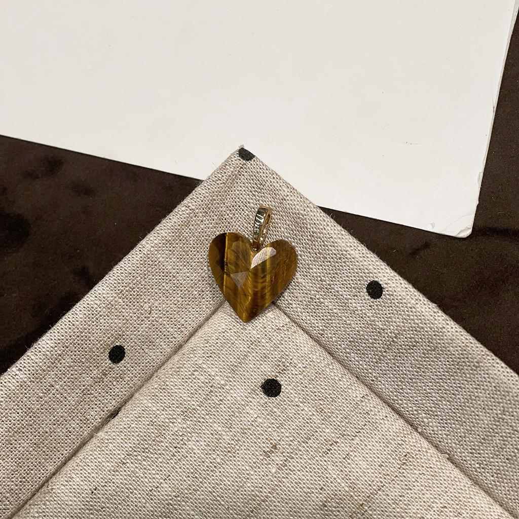 1Pc Natural Stone Faceted Heart Pendant Golden Plated Rhinestone Bail Gem Charm for DIY Necklace Jewelry Making Supplies