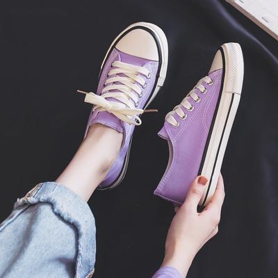 Canvas Shoes Female Student Ulzzang Harajuku Taro Purple Board Shoes Tide
