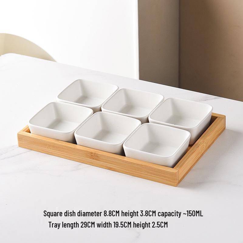 Nordic Ceramic Compartment Snack & Dessert Plate with Lid