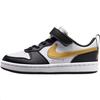 (PS) Court Borough Low Recraft 'Black White Metallic Gold' Kids' DV5457-008