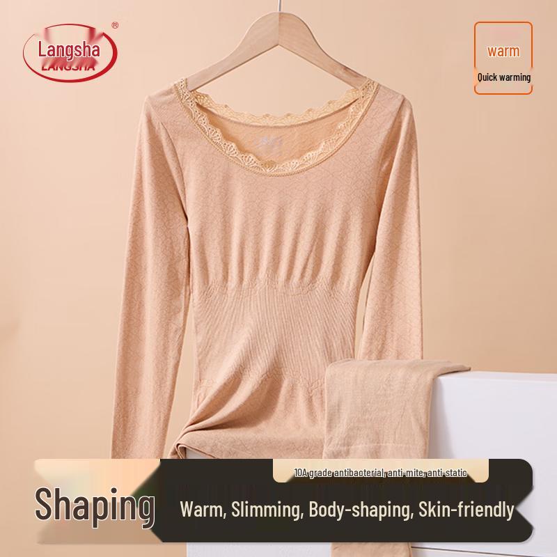 

Женский термокомплект для похудения Langsha с кружевным воротником One Size