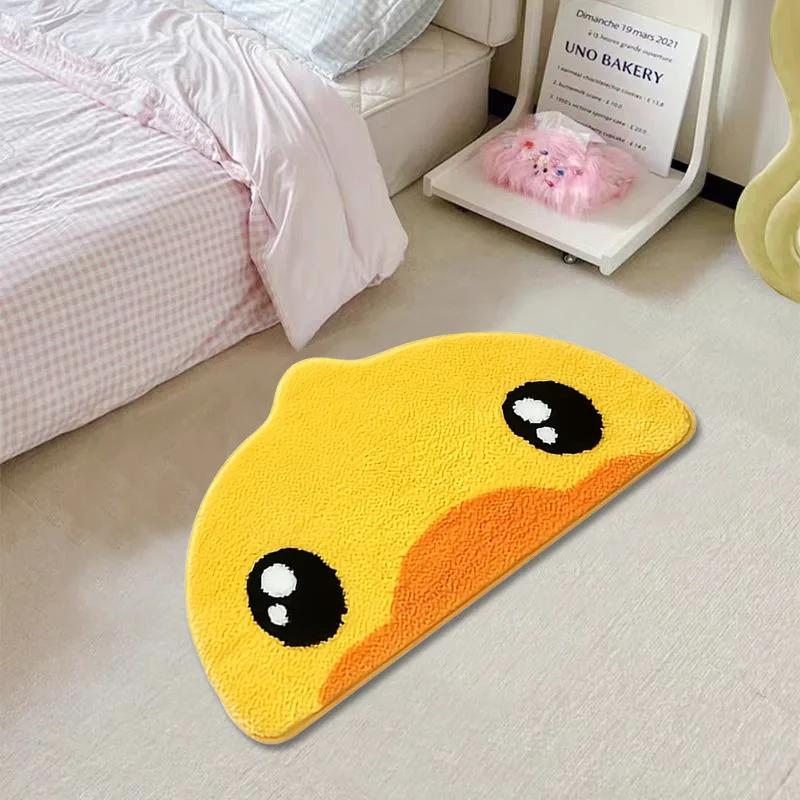 Cartoon Duck Carpet, Bathroom Anti-Slip Absorbent Floor Mat, Bedroom Plush Carpet, Door Mat, Home Decoration